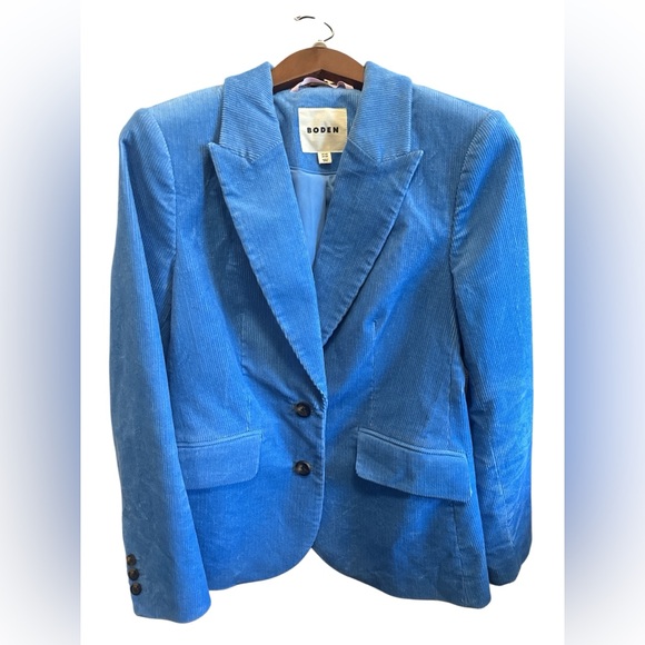 Boden Blue Corduroy Blazer Suit Jacket & Matching Pants Set Size 14 Women’s - Picture 3 of 12
